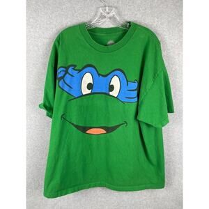 TMNT Retro Ninja Turtles T Shirt Men's Size 2XL Green Leo‎ Blue Mask Face Tee